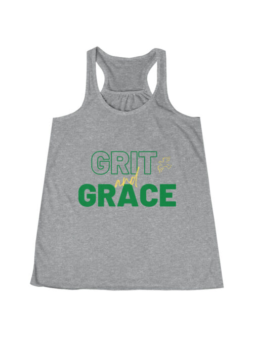Grits and Grace Flowy Racerback Tank Green/Gold