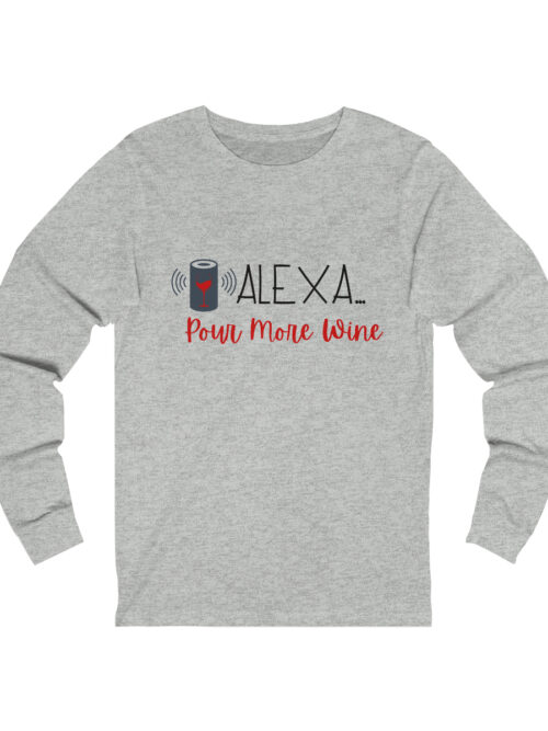Alexa - More Wine Long Sleeve Tee - Black/Red
