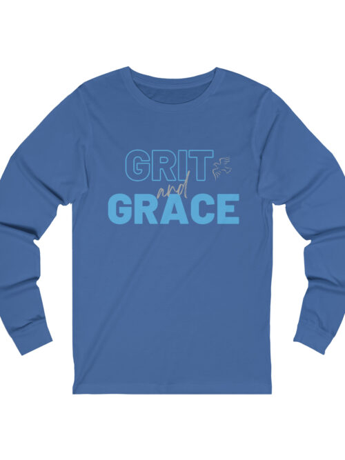 Grit and Grace Long Sleeve Tee - Blue/Gray