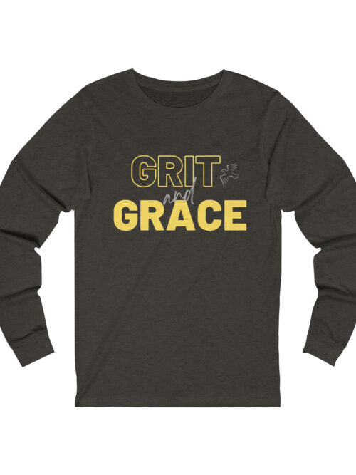 Grit and Grace Long Sleeve Tee - Gold/Gray