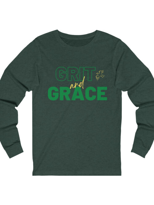 Grit and Grace Long Sleeve Tee - Green/Gold