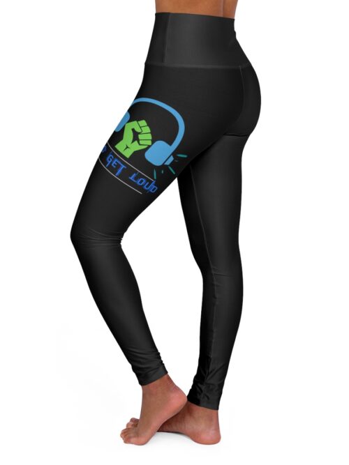 Let's Get Loud High Waisted Yoga Leggings - Black/Blue/Green
