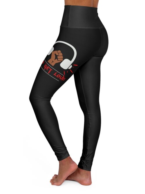 Let's Get Loud High Waisted Yoga Leggings - Black/Red/White