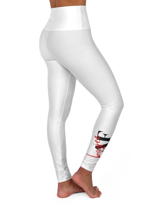 Boujee AF High Waisted Yoga Leggings - Red/White