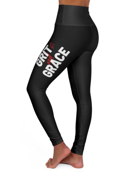 Grits and Grace High Waisted Yoga Leggings - Red/White