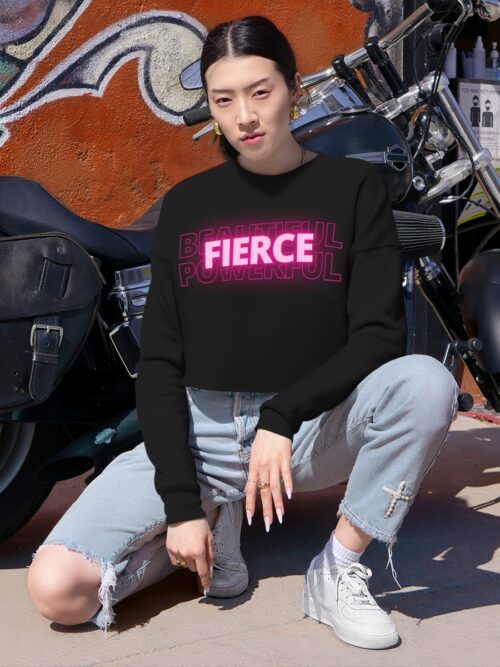Fierce In Pink Cropped Sweatshirt