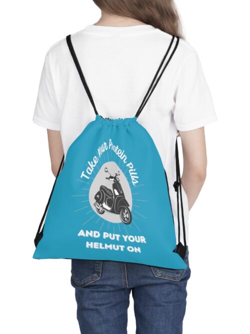 Protein Pills and Helmut Drawstring Bag - Blue/Black/Gray