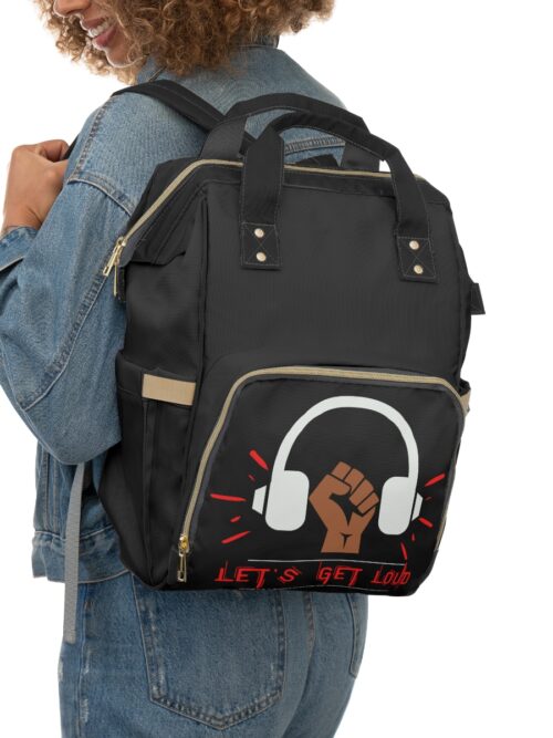 Let's Get Loud Multifunctional Backpack - Brown/Red/White