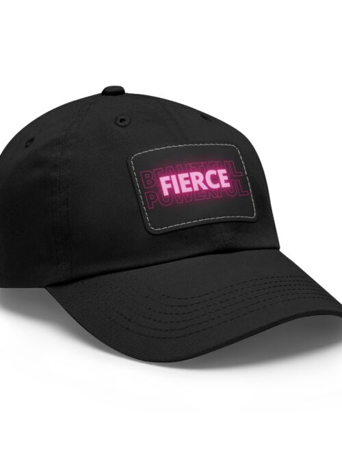 Fierce in Pink Twill Hat w/ Leather Patch