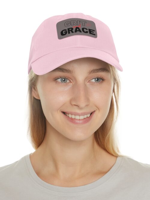 Grit and Grace Twill Hat w/ Leather Patch - Red/Black