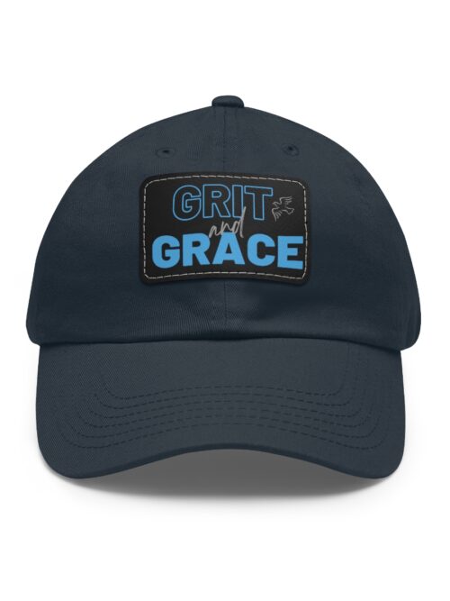 Grit and Grace Twill Hat w/ Leather Patch - Blue