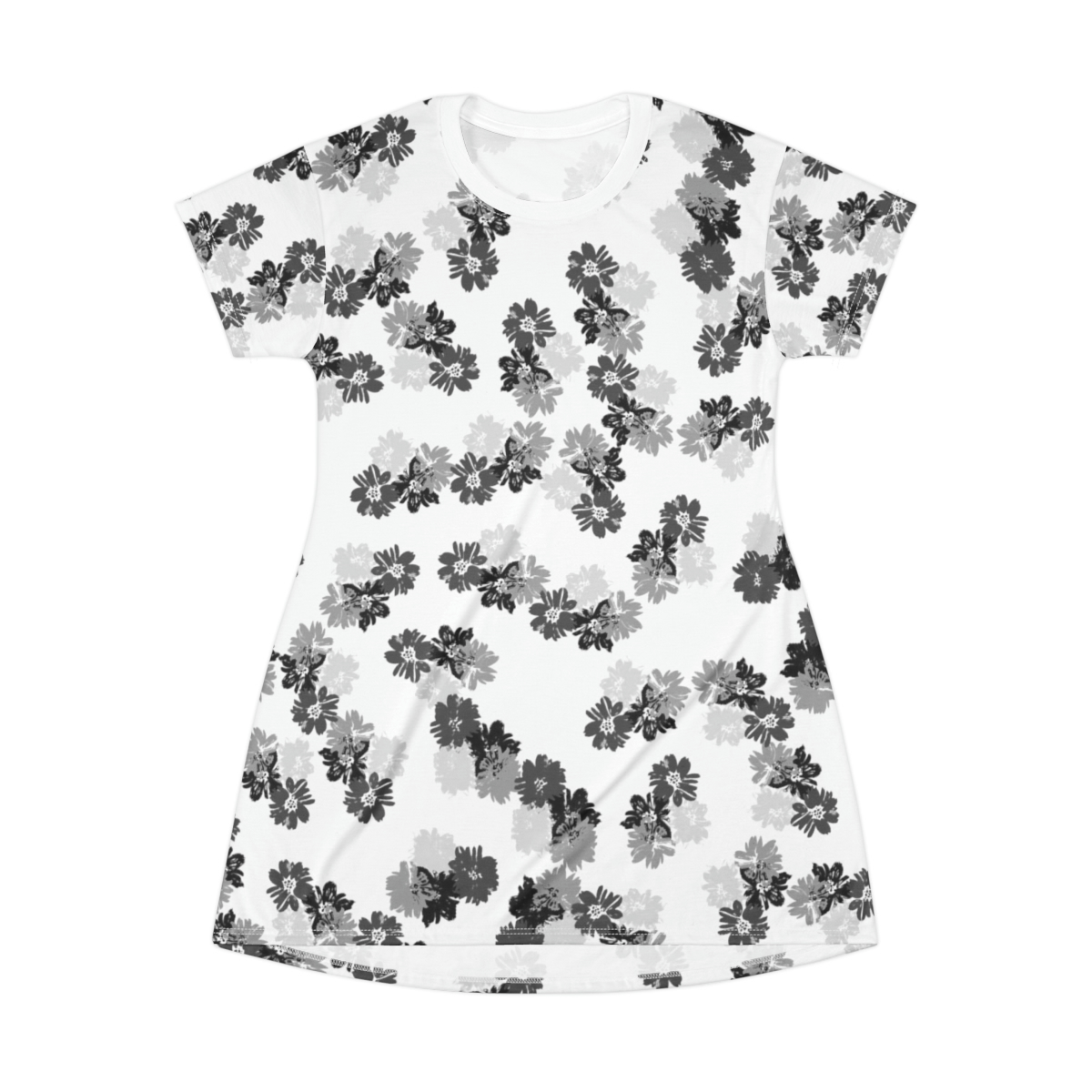 You Bring The Color Flower T-Shirt Dress - Radiant Blue Provisions