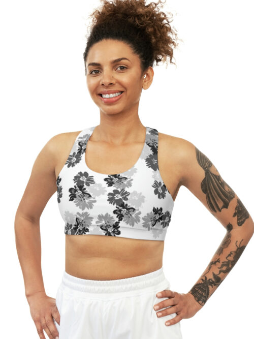 You Bring The Color Flower Sports Bra (Seamless)
